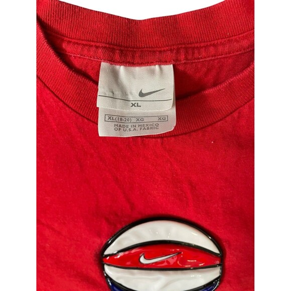 VTG 2000s Y2K Nike Hoops 3D Basketball Red Longsleeve Style Kids Size XL - Picture 2 of 6